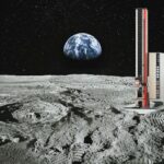 View_of_Moon_limb_with_Earth_rising_on_the_horizon._Footprints_as_an_evidence_of_people_being_there_or_great_forgery._Collage._Elements_of_this_image_furnished_by_NASA.