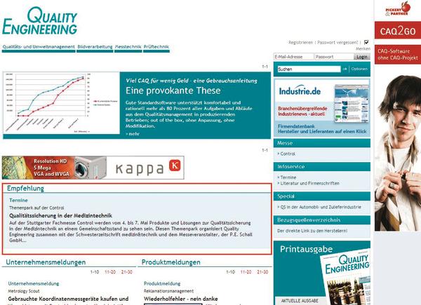 Dazu hilft das Fachmagazin QUALITY ENGINEERING: www.qe-online.de