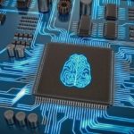 Artificial_intelligence_electronic_circuit._Microchip_with_glowing_brain._3D_rendered_illustration.